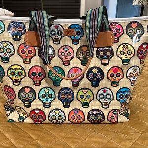 Consuela Sugar Skull zipper tote